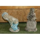 Two reconstituted stone garden figures.