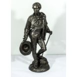 A cold cast resin bronze of a rambler