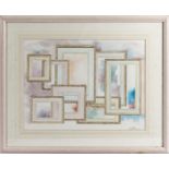 A framed abstract mixed medium picture