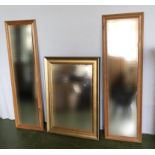 Three pine framed mirrors