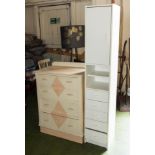 A chest of drawers and a storage unit