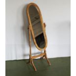 A pine cheval mirror