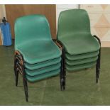 Eight child's stacking chairs