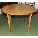 A pine kitchen table