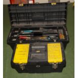 Two stanley tool boxes and contents