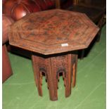 An Oriental eight sided table