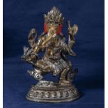 A painted bronze of the Indian God Ganesha