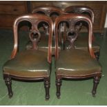 Four early Victorian mahogany dining chairs