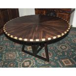 A late 20th century Chester Jones coromandel and inlaid breakfast table