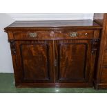 A Victorian two door mahogany chiffonier