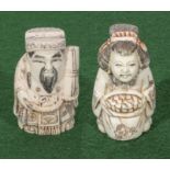 A male and female Chinese figure netsuke