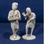 Two Japanese ivory figures