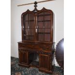A very good quality mahogany Gothic secretaire bookcase attributed to Gillows.