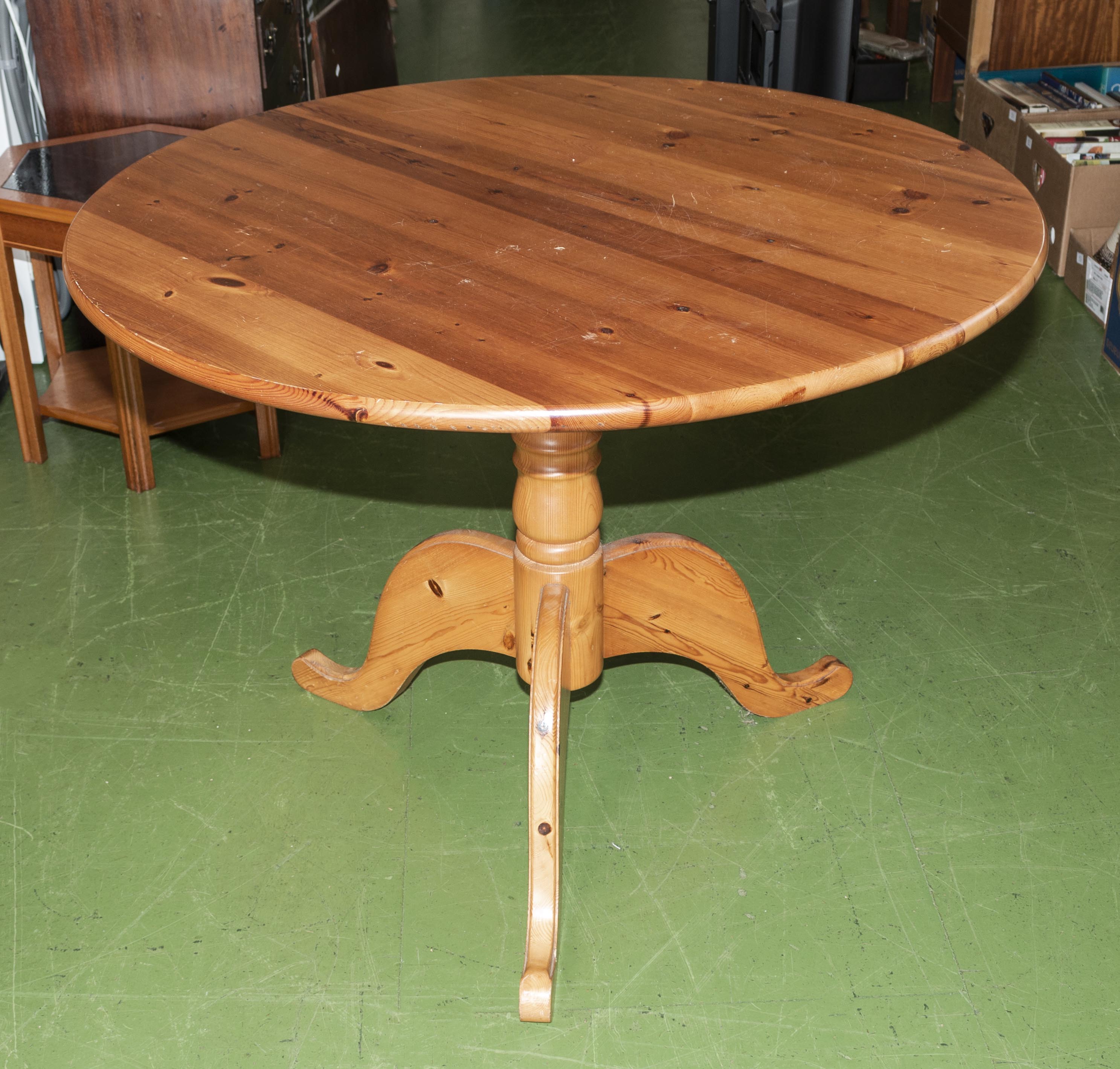 A pine kitchen table