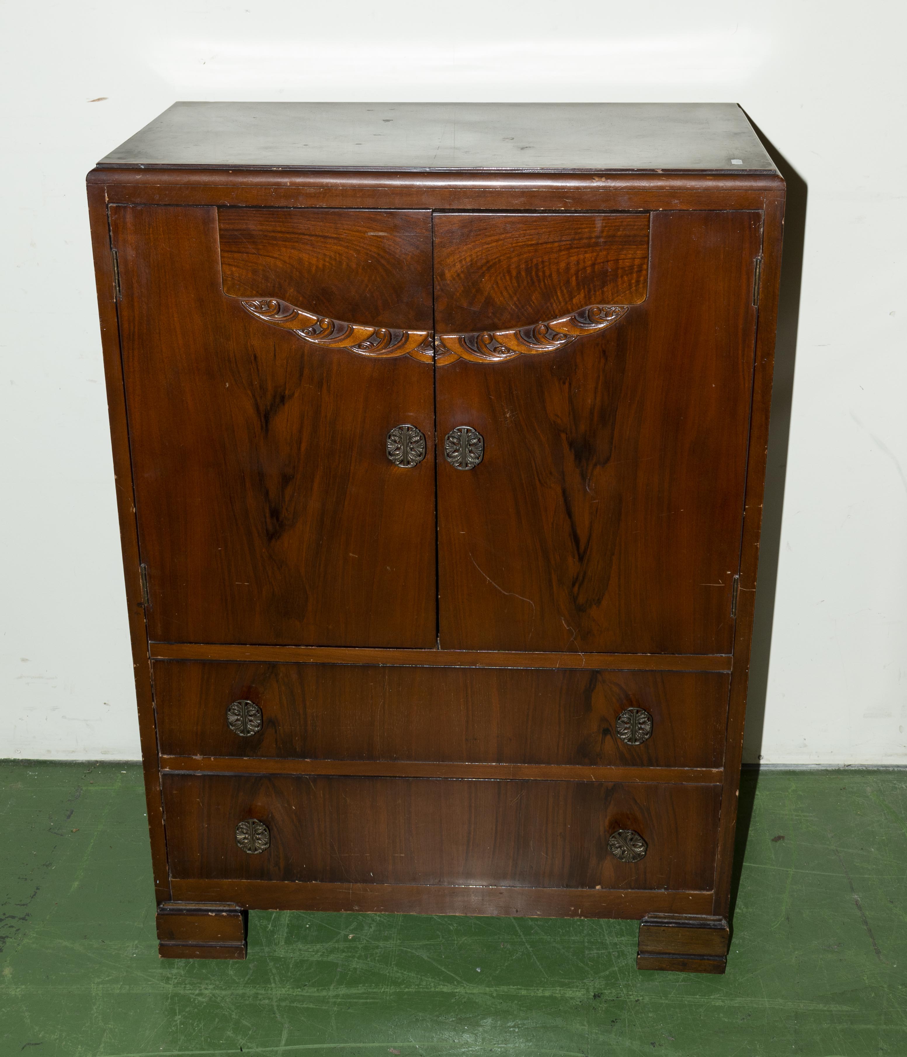 A cabinet with two drawers
