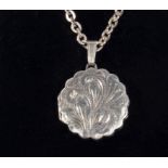 A silver locket and chain