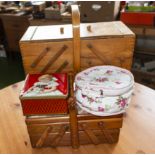 Two sewing boxes and two others