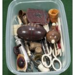 A small box of collectable items