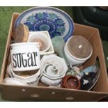 A box of kitchen ware