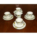 An Art Deco style part tea set