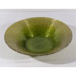 A green glass bowl