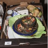 A box containing assorted pottery and china