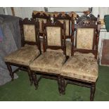 A set of six Victorian dining chairs