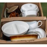 Two boxes of kitchen ware