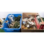 Two boxes of Christmas decorations