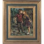 A small framed picture of children