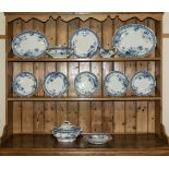 Booths blue/grey Rosaline pattern dinner ware