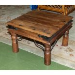 A hardwood coffee table