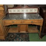 A late Victorian ash washstand marble top.