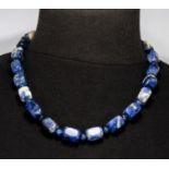 A vintage sodolite blue and white necklace