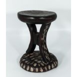 West African vintage tribal decorated stool