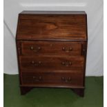 An Edwardian inlaid mahogany bureau