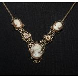 A 9ct gold cameo necklace