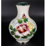 A Japanese Ando gold and silver wired cloisonne vase23cm tall