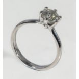 An 18ct white gold solitaire diamond ring 1.14ct