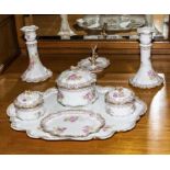 A Limoges porcelain dressing table set