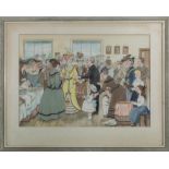 Patience Arnold 1901 - 1992, Framed watercolour of the village fete with her ladyship and the