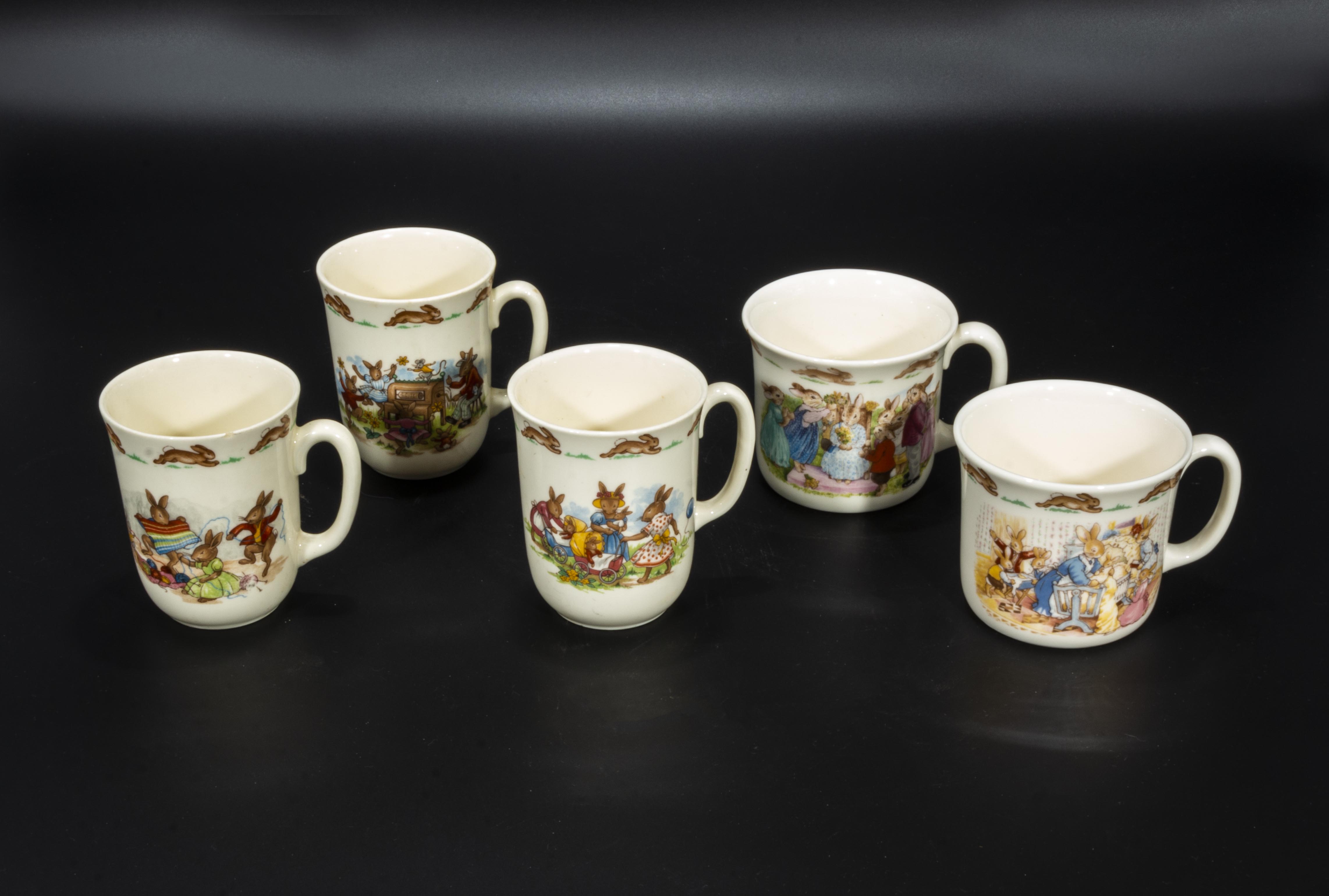 Five Bunnikins mugs