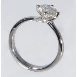 A platinum solitaire diamond ring 1.08ct