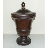 A large fruitwood urn/wine cooler possibly Irish
