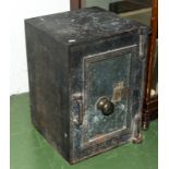 An iron safe no key not locked.