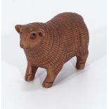 A Han carved hardwood sheep netsuke