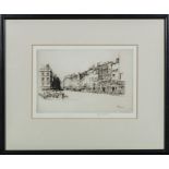 A framed etching by Rosenberg