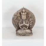 Antique double sided stone carving of a multi-armed God