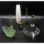 Seven pieces of art glass