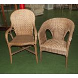 Two basket weave chairs